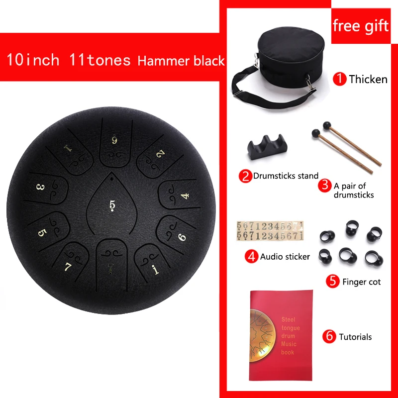 
Hangdrum Handpan Steel Tongue Drum 10 inch Handpan 11 notes Handpan Drum Mandolin Instrument Musical 