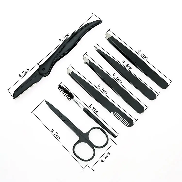 Hot Sale Beauty Makeup Tools Eyelash Razor Scraping Knife Eyebrow Scissors Clip Trimmer Tool Set Eyelash Tweezers