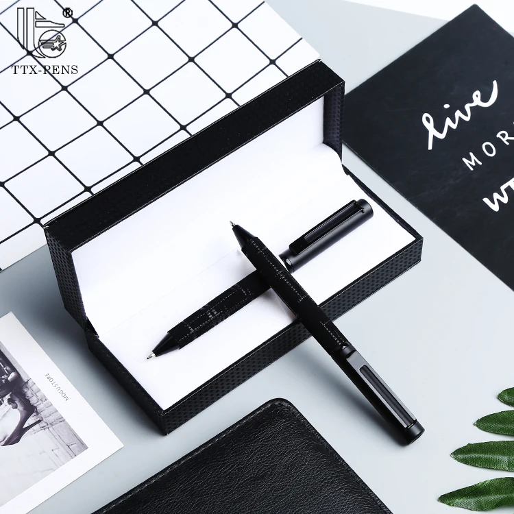 TTX New Design Packaging Metal Ball Glitter Gel PU leather Twist Shock School Rose Gold Cool Eco Pen