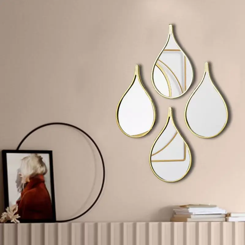 36X20cm set 4 Simple European and American retro hanging mirror high-end atmospheric bathroom toilet makeup  mirror decoration