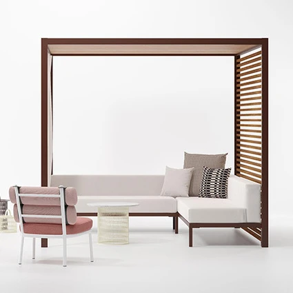 Rattan Daybed with Canopy Outdoor Bed with Canopy Aluminum Outdoor Daybed Gazebo Lounge Furniture Outdoor