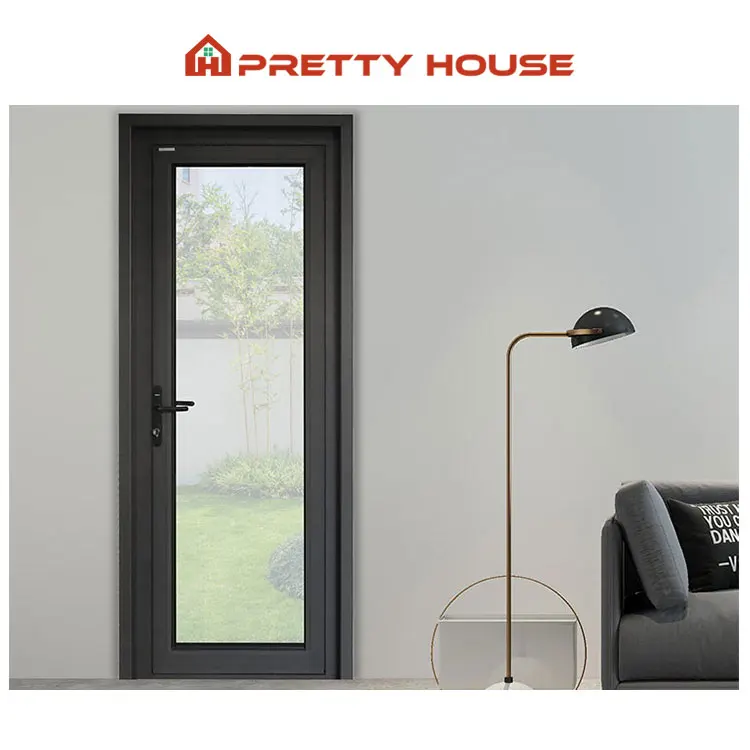 Exterior outdoor french double door house villa entry thermal break swing hinged doors patio aluminum double casement door