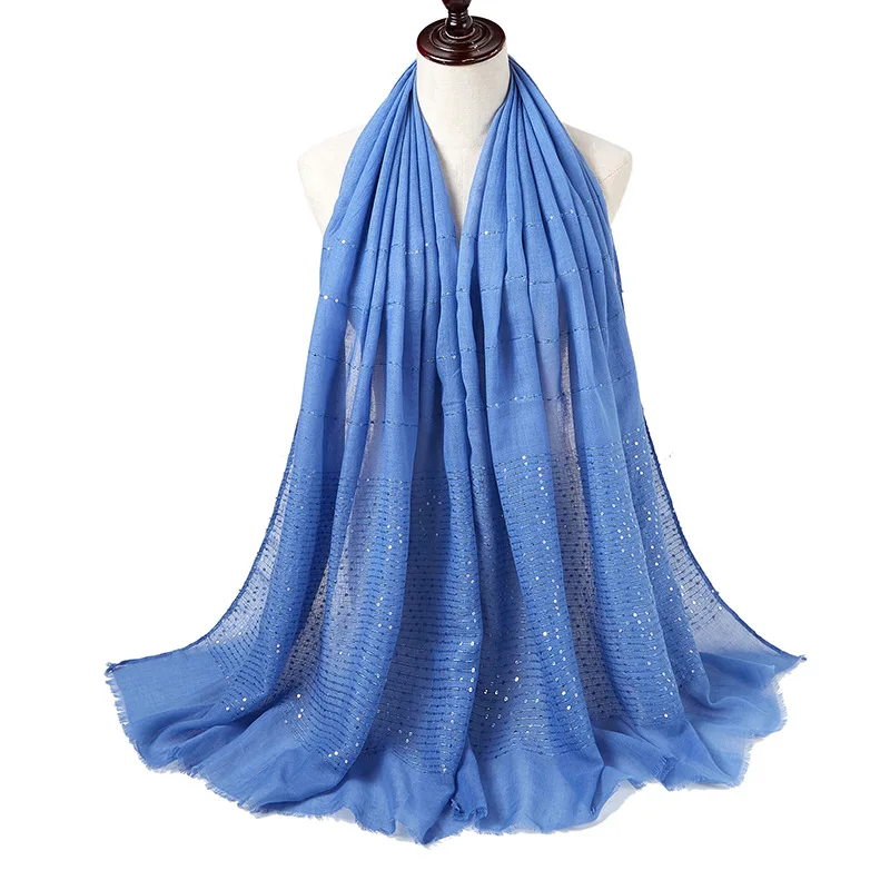 Ethnic scarves wholesale cotton linen tassels autumn and winter sequin scarves ladies shawl