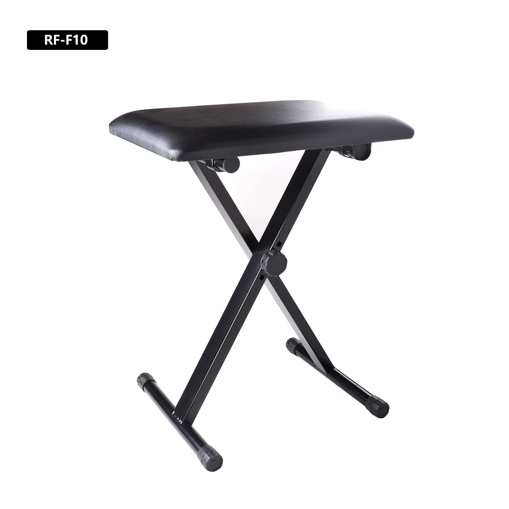 Wholesale Price Adjustable Height Folding Keyboard Bench X-Style Padded Seat Chair Piano Stool Portable Black