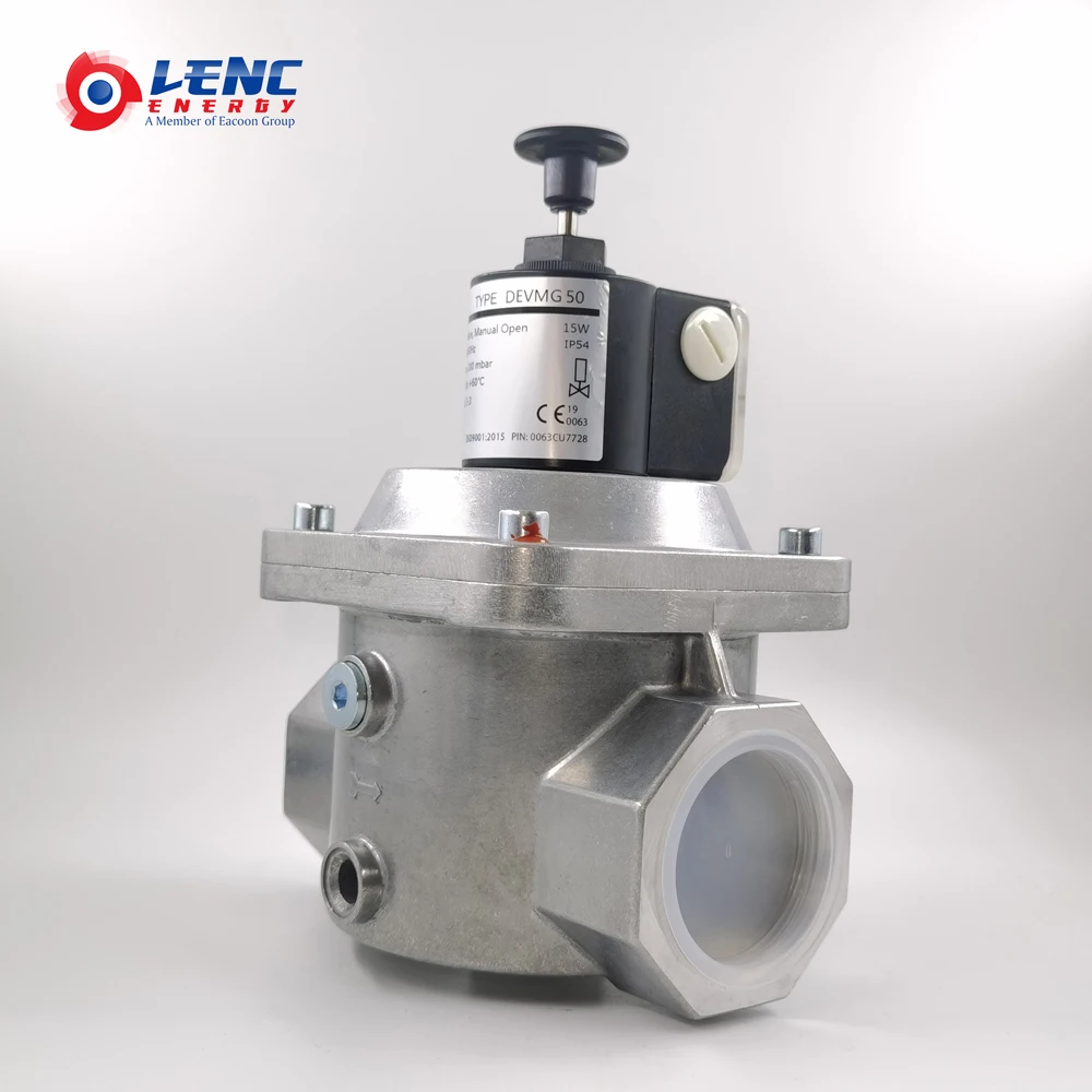 DEVMG50 china factory supply Lenc solenoid valve safety gas solenoid shut off valve