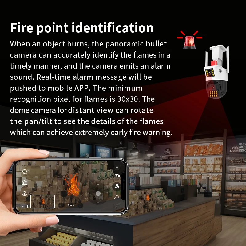 O-KAM PRO APP HD Wi-Fi IP Network Smart Outdoor IP CCTV Home Speed Dome  Bullet PTZ 2K Dual Lens Camera WiFi Camera