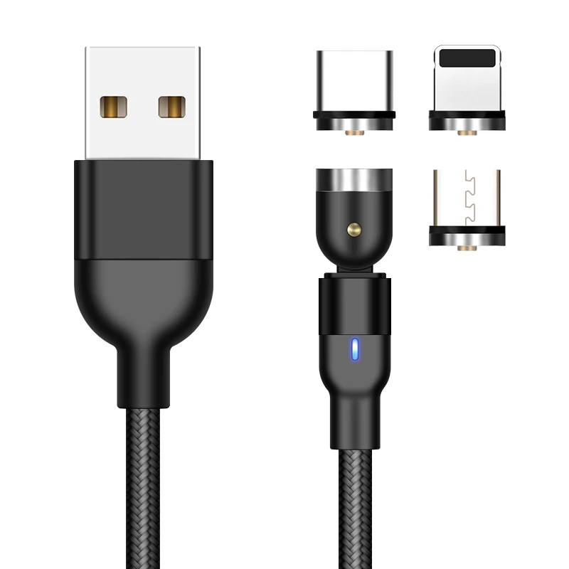 DC Power 540 Magnetic Cable for phone & laptops PD 100W fast charging usb c cable 3 in 1 most compatible charging cable