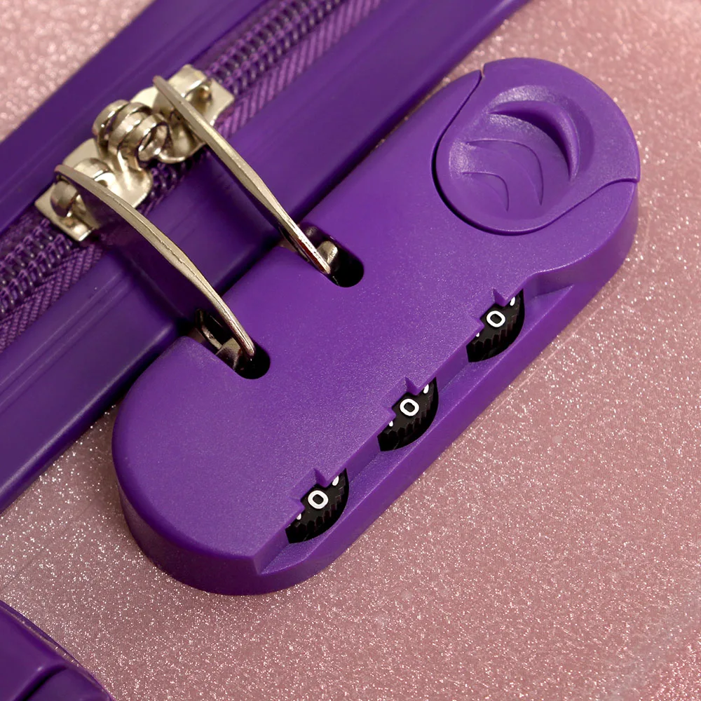 Милый Блестящий розовый чемодан на колесиках для девочек путешествий