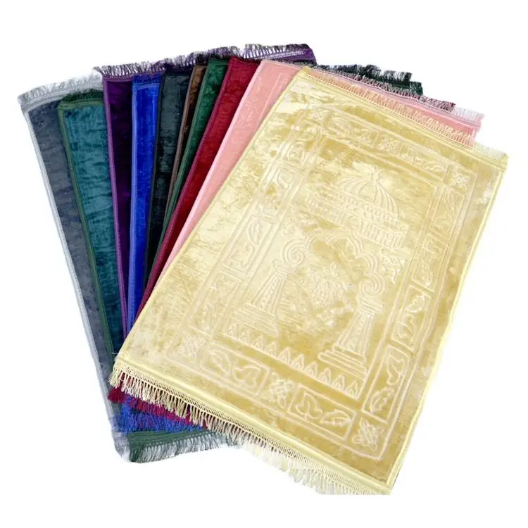 Foldable Travel Custom Prayer Rug Makkah Madina Pray Mat for Muslim Prayer High QualIty