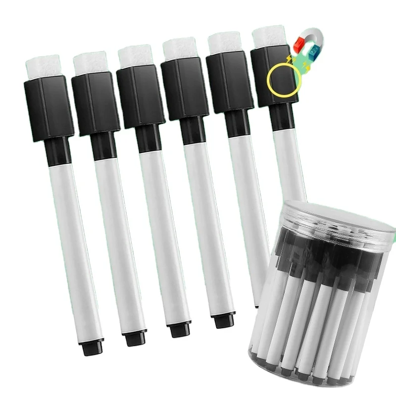 24pcs eco friendly waterbased colored eraser whiteboard marker bulk magnet whiteboard marker thin tip magnetic whiteboard pen