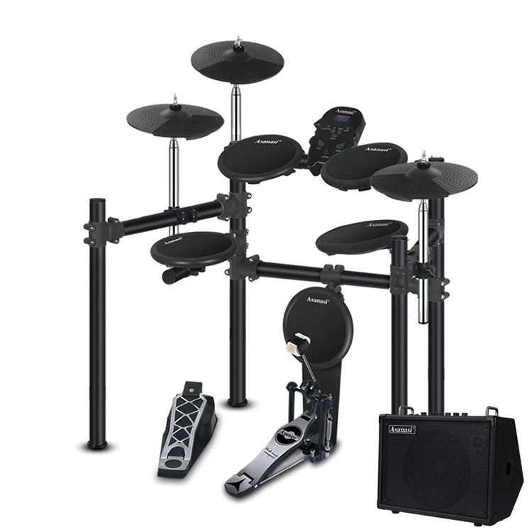 electric drum set entry level for beginner 5 drums 3 cymabls