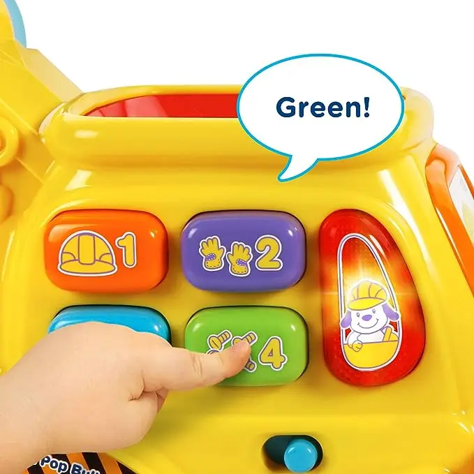 Pop-up toy with buttons and colours - Colour-coded animal toys - Suitable for children, toddlers, babies - 18+ months