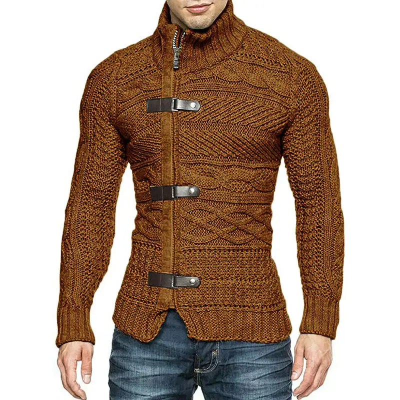 Turtle Neck Mens Winter Designer Sweaters Jacket Men Cardigan High Neck Sweater For Mens