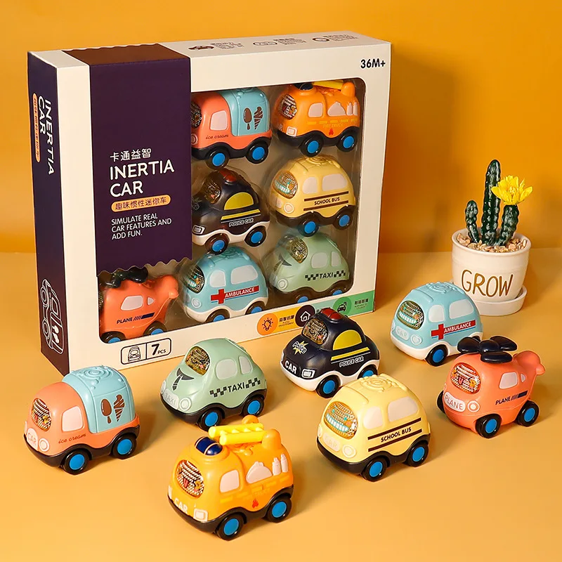 Baby Car Toys Soft & Sturdy Pull Back Car Toys Mini Racing Car Kids Educational Toy For Children Boys Girl Cute Cartoon