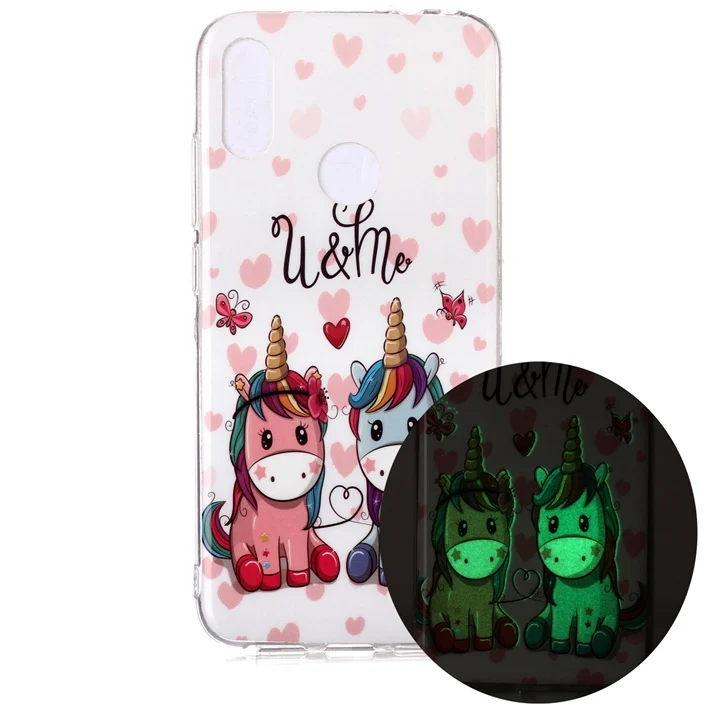 Luminous TPU Case For Xiaomi MI 11T 10 Pro Redmi 7A NOTE 7 NOTE 8 Pro NOTE8 Lovely Animal Flower Glow in Dark Cartoon Skin Cover