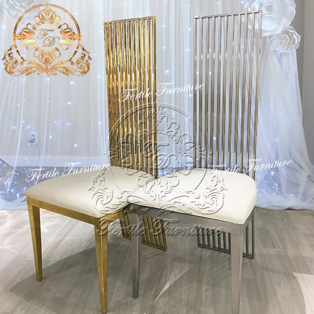 Wedding Stainless Steel Metal High Back Luxury Wedding Chair