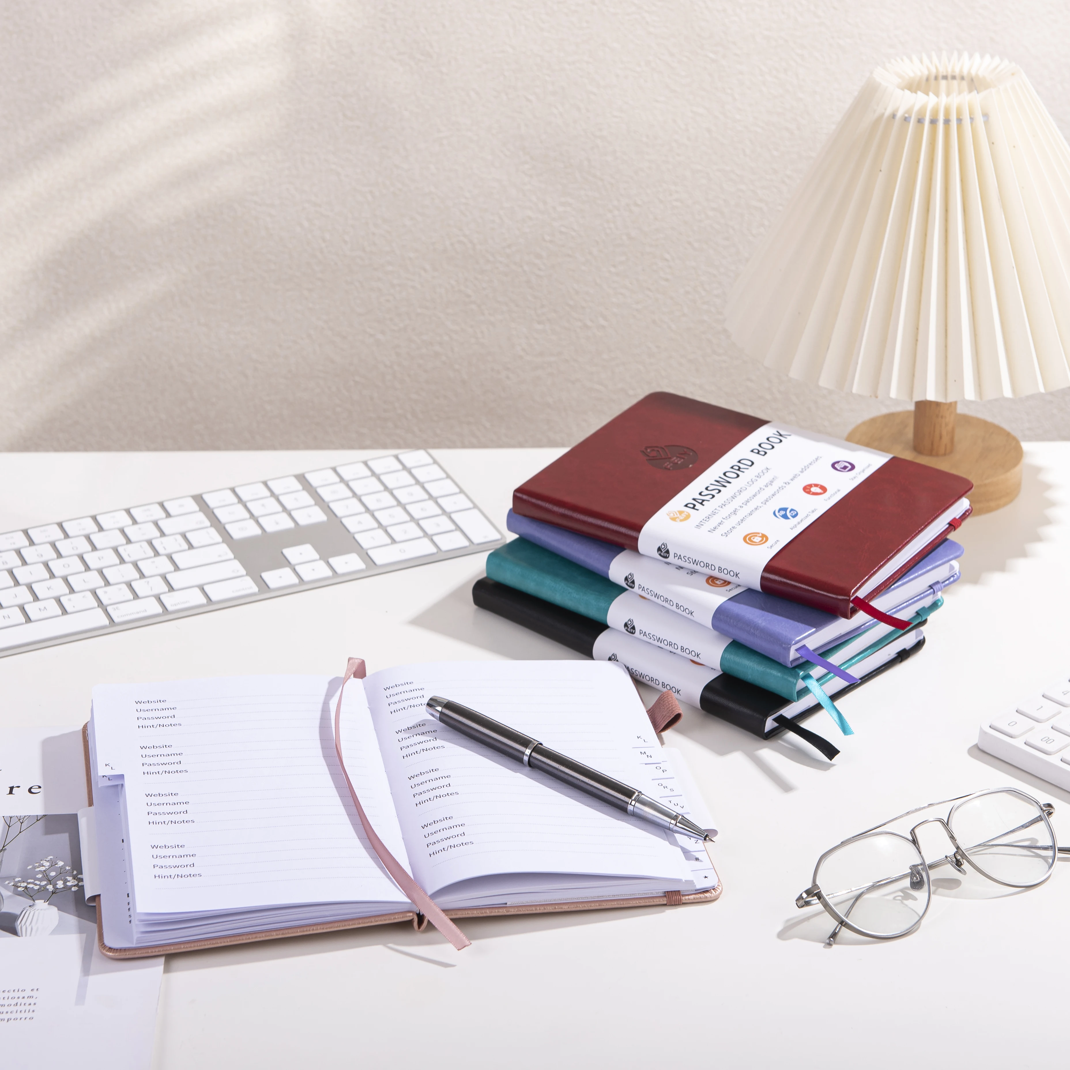 LIUSHUN Hot Selling custom  Internet Password Log Book Planner Dairy Keeper Password Book With Alphabet Indexes Tab