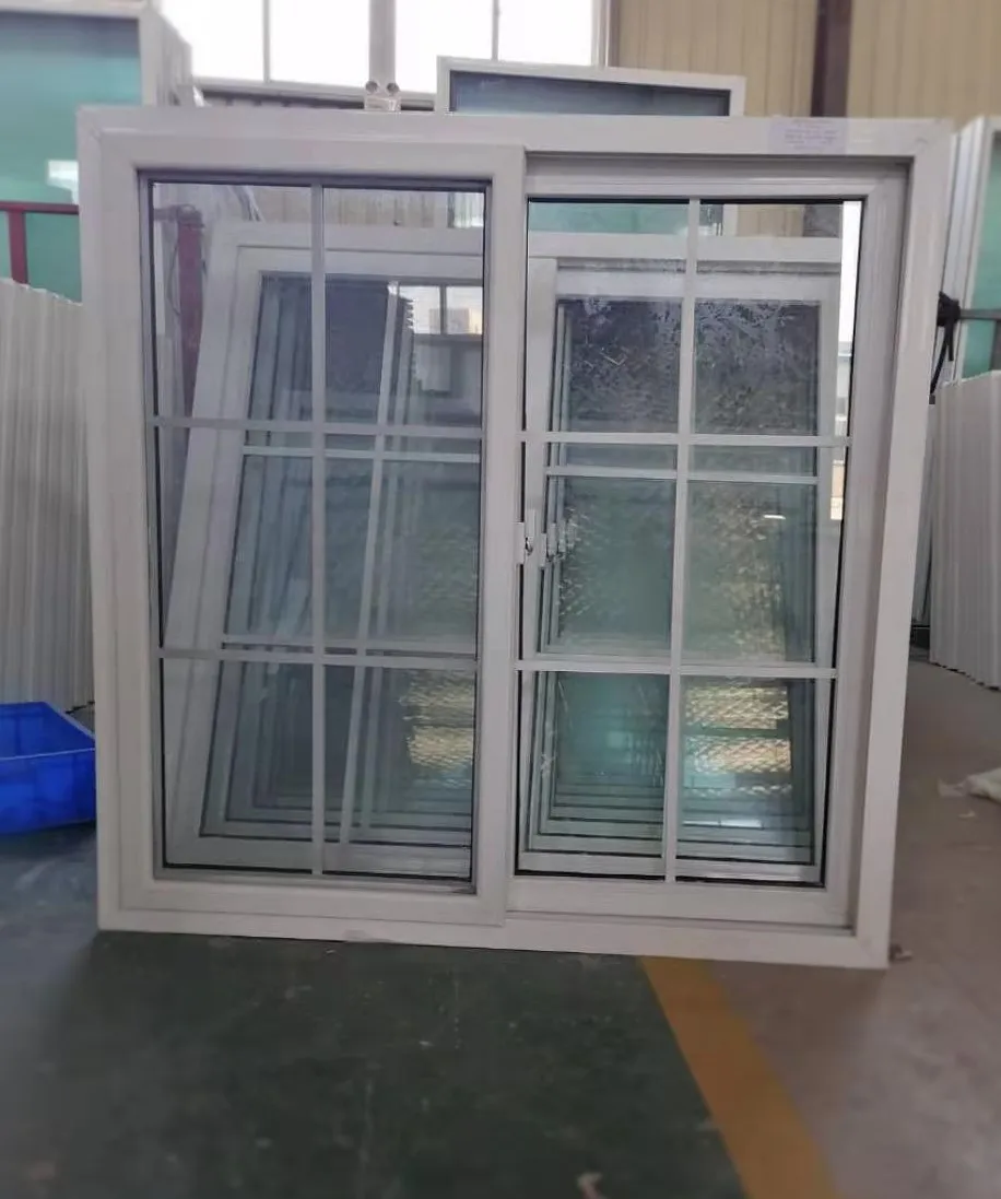 Manufacture Good Quality Ghana windows and doors with UPVC single glass sliding window and mosquito net