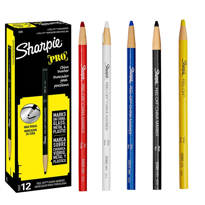 sharpie wax pencil Professional Markers Tile  metal glass  plastic eel-off china marker