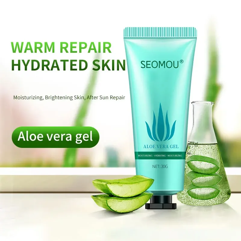 SEOMOU Wholesale 100% Pure Organic Aloe Essence Collagen Facial Biological Soothing Aloe Gel