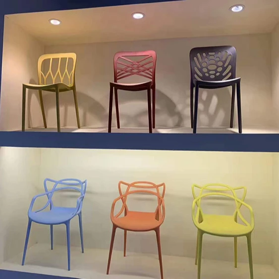 Molded Dinning Room Furniture Sillas Plasticas Chaise Cheap Price Modern Restaurant Leisure Cafe Stackable Dining Plastic Chair