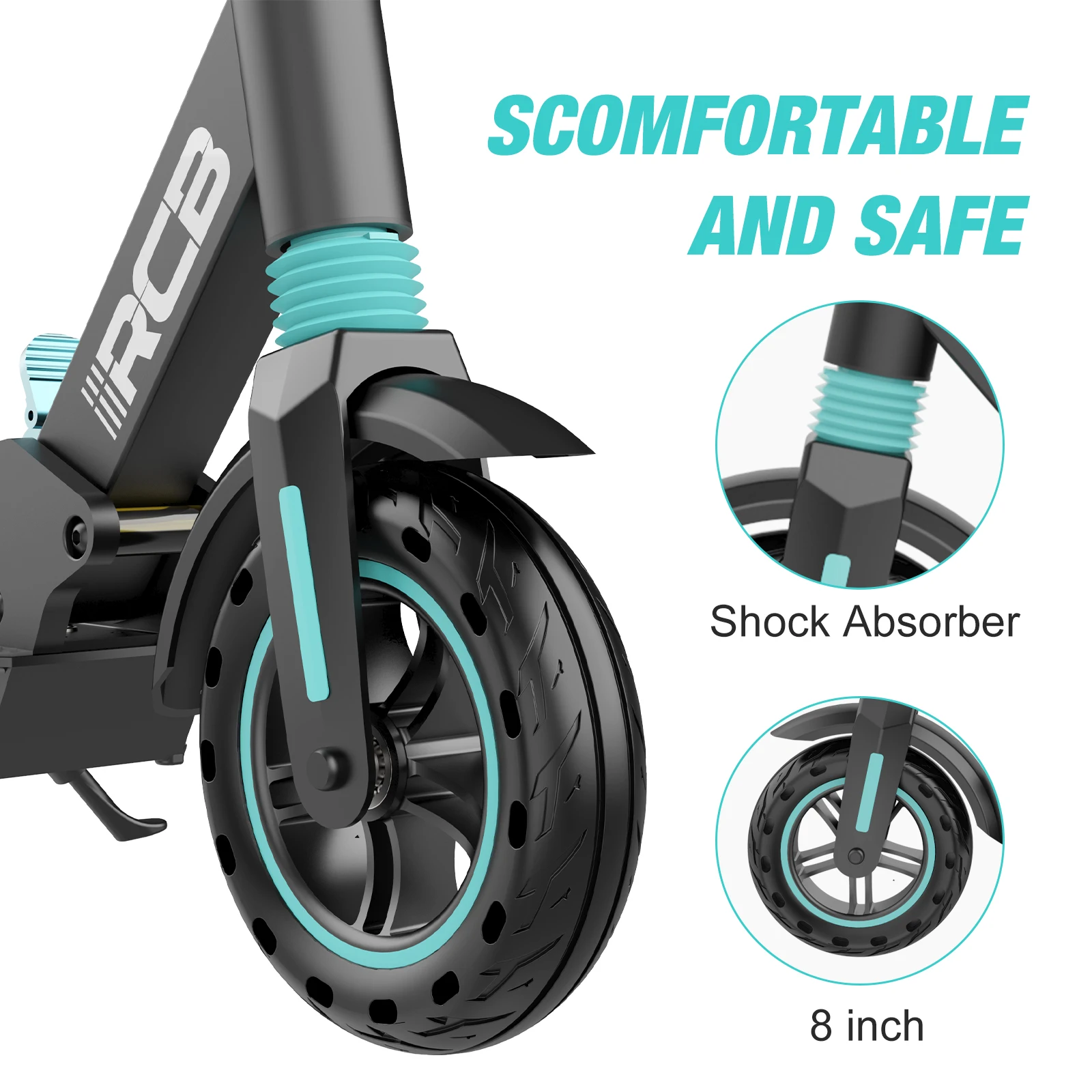 Drop shipping foldable Electric scooter RCB R13 Black Power Battery two wheel electric scooter