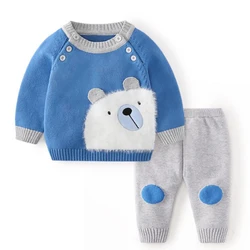 Wholesale cartoon bear animal embroidered newborn baby cute boys and girls clothes