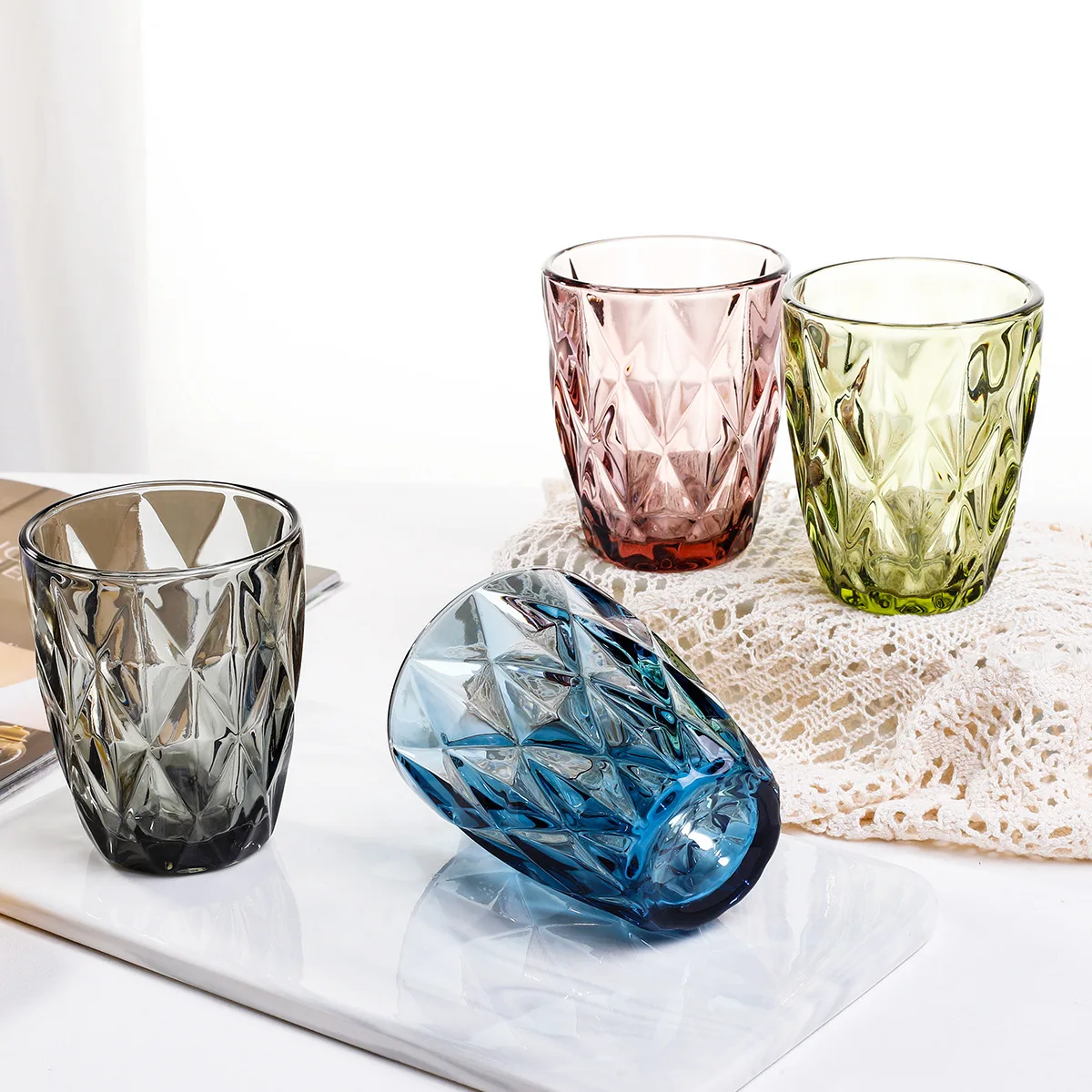 Water Drinking Glasses Beverage Glass Cup Colored Tumblers And Colored Glassware