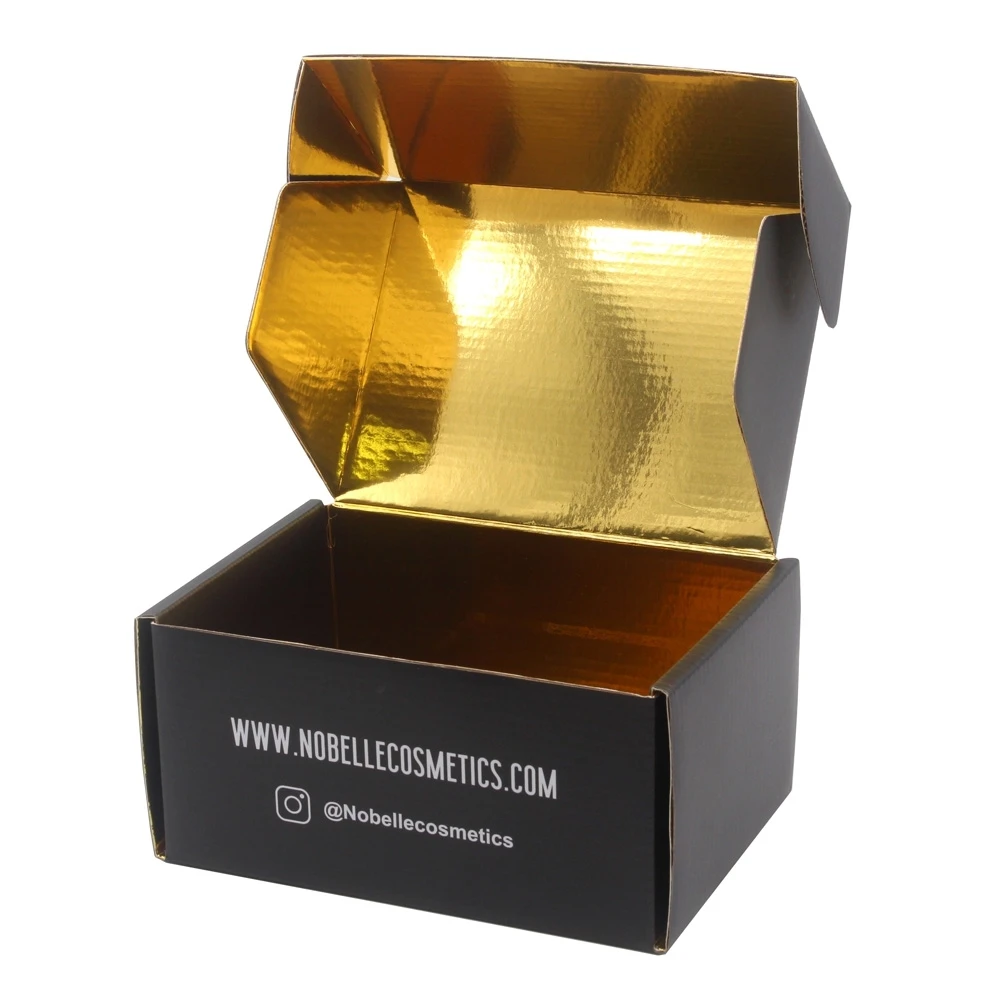 Customized logo printing black and gold box packaging rose gold cosmetics box for skincare packaging