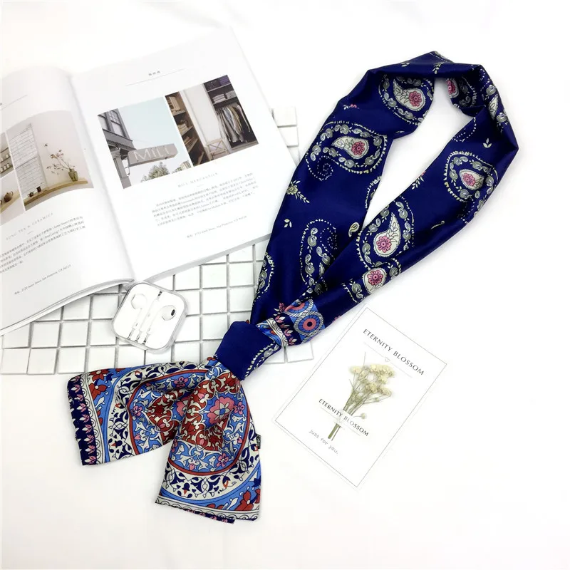 
Small scarf female long spring and autumn tie scarf professional neck satin silk scarf 