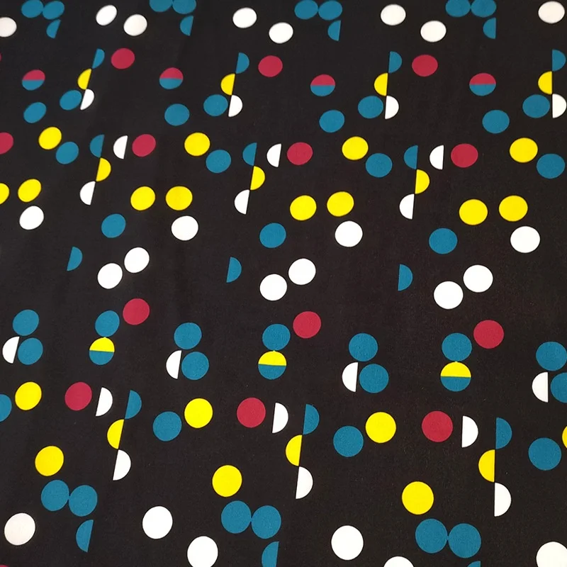 Nice looking dot printing 100% mulberry silk 14mm crepe de chine 140cm width fabric for shirts,blouse,dress