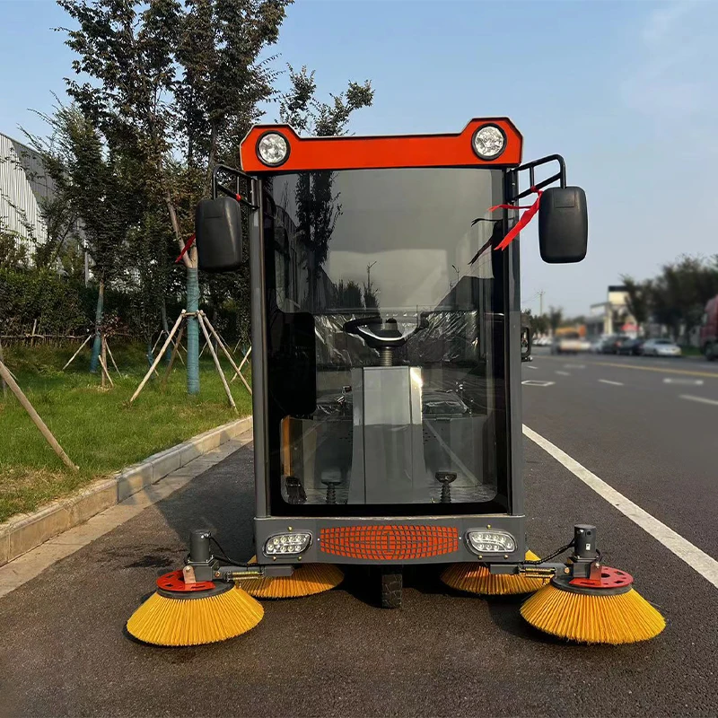 Multi-Function Street Road Avenue Cleaning Machine Truck Four Wheel Sweeper Fully Closed Electric Automatic On Floor Sweeper Car