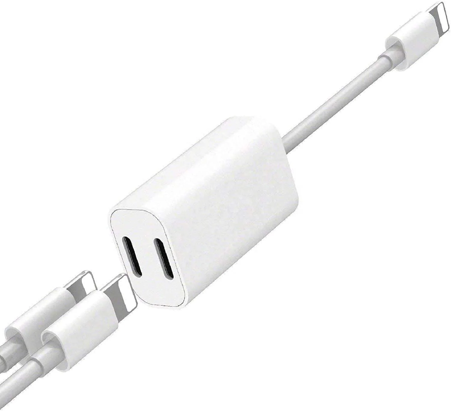 Multifunctional 2 in 1 Dual Earphone Splitter Cable Headphone Audio and Charger Converter Adapter for iPhone 7 8 X