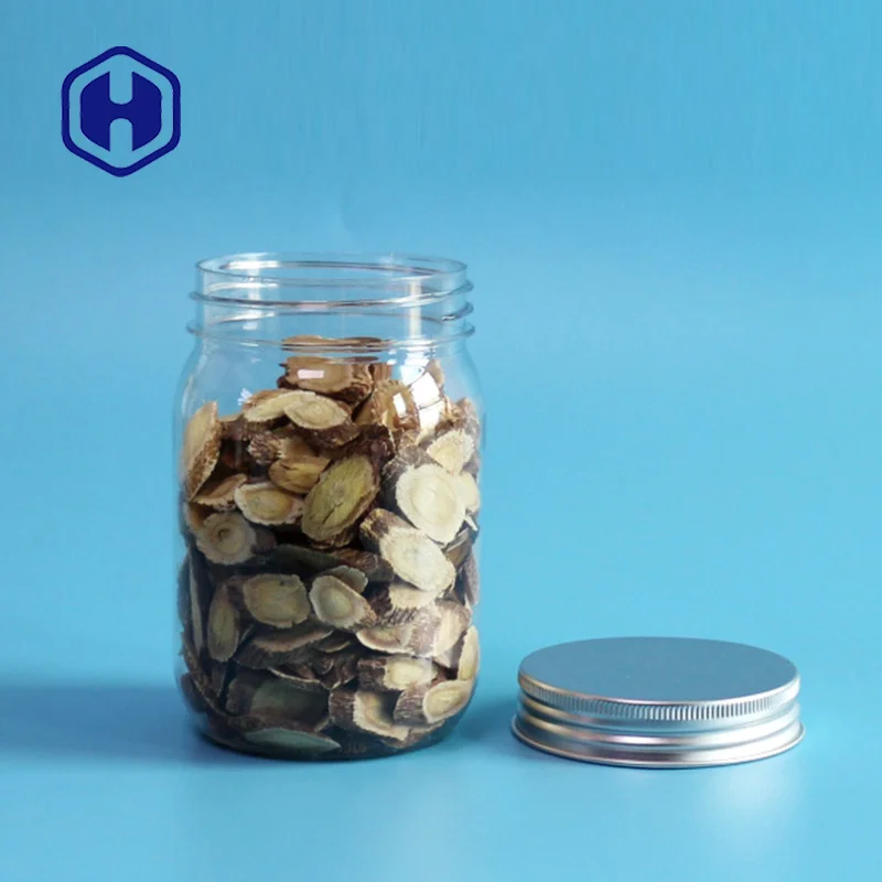 320ml wide mouth snack biscuits food packing plastic pet ball mason jars