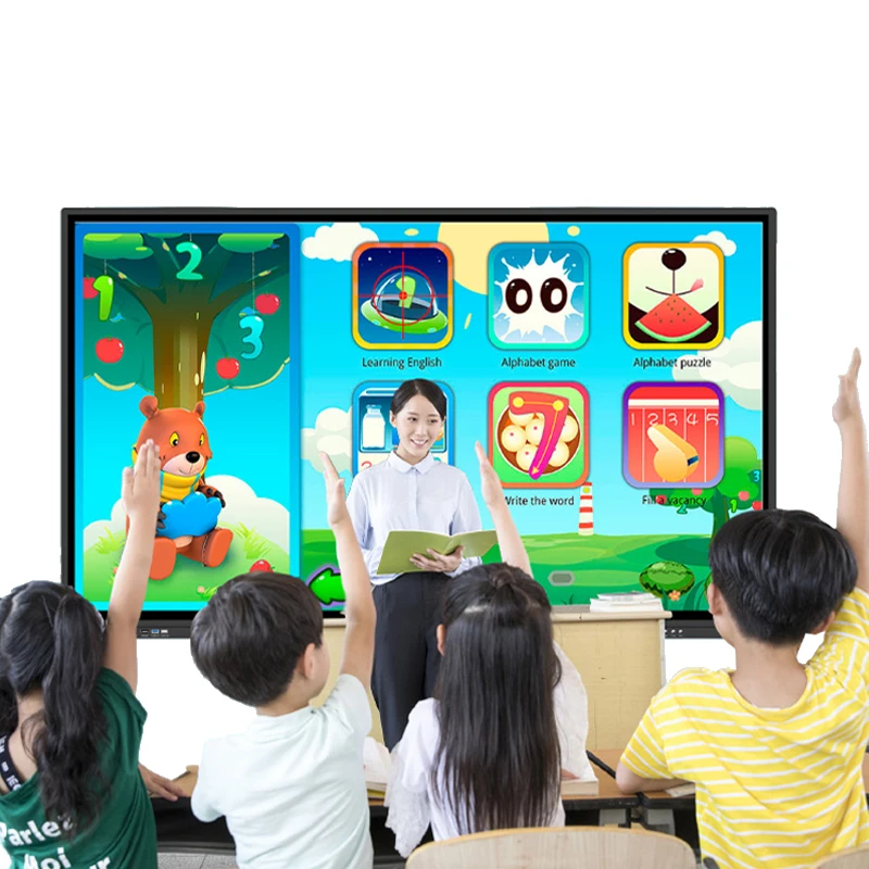 65 75 Inch Wall Mount School Classroom Whiteboard Lcd Touch Screen Smart White Board Interactive Flat Panel Board