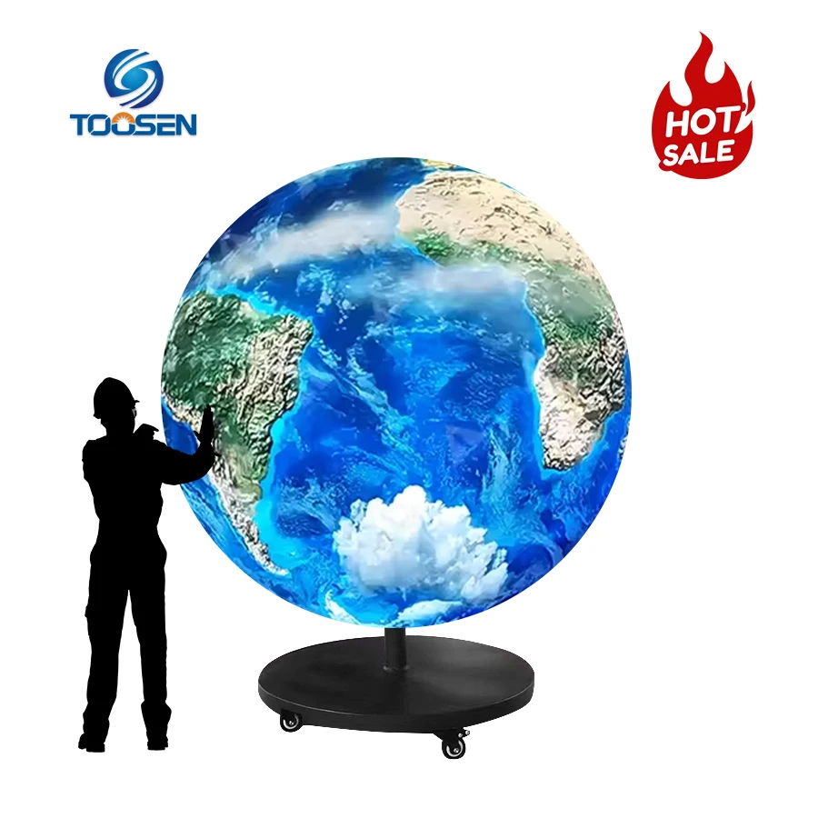Toosen 360 Degree Globe Creative Shape Ball LED Display Full Color RGB Flexible Spherical Video LED Sphere Display Screen