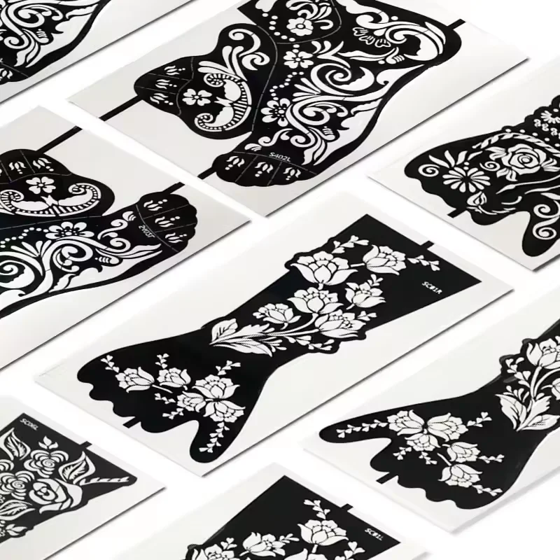 Factory Custom Henna Tattoos Stickers Tattoos Temporary Custom Sticker Foot Henna Airbrush Tattoo Stencil