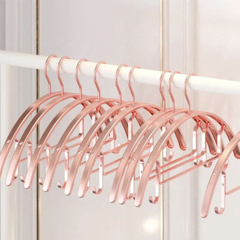Custom High Quality Rose Gold Aluminium Alloy Metal Hooks Hangers For Clothes