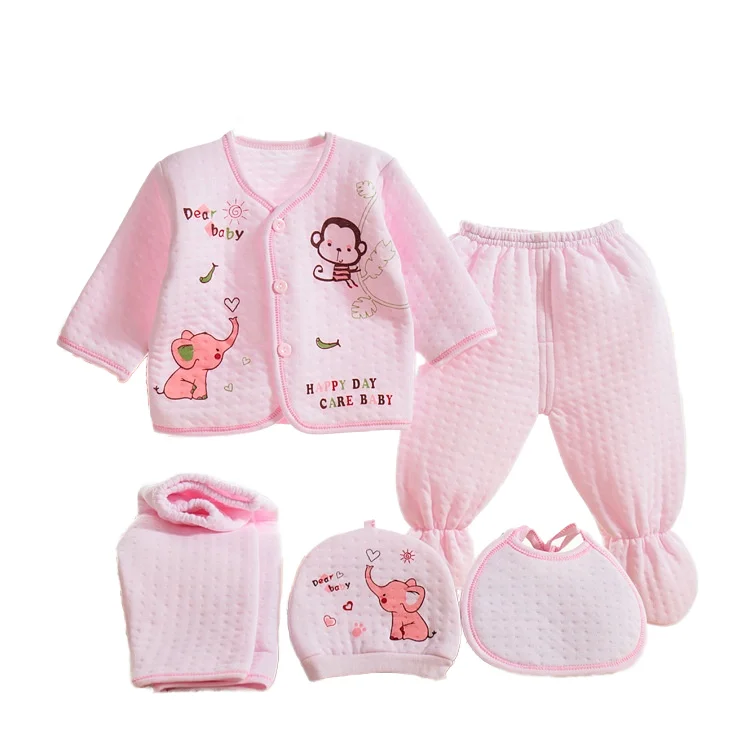 Stylish high quality Newborn Five-piece Pure cotton Baby Clothing Supplies 0-3 Months Old Baby Underwear