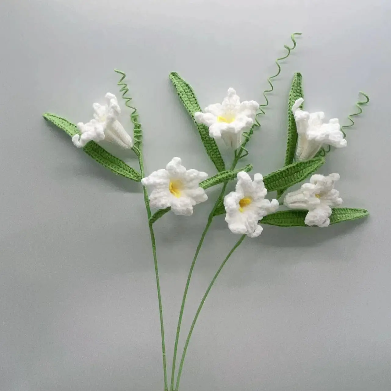 100% Handmade Wool Woven Knitted Flower Artificial Peruvian Narcissus Crochet Flowers Bouquet Knitted Bouquet