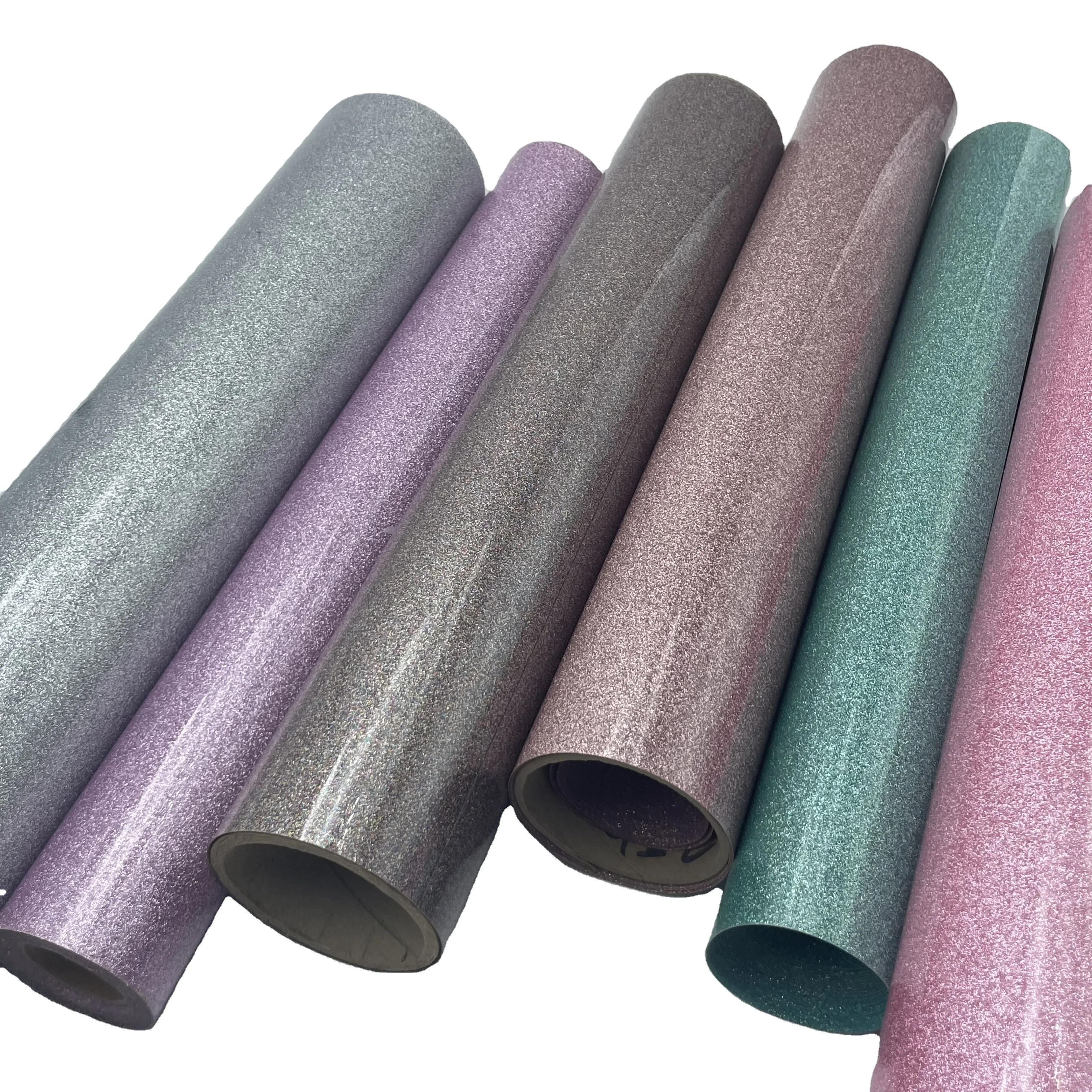 HAOFAN wholesale high quality 24 colors glitter heat transfer vinyl htv for t-shirts