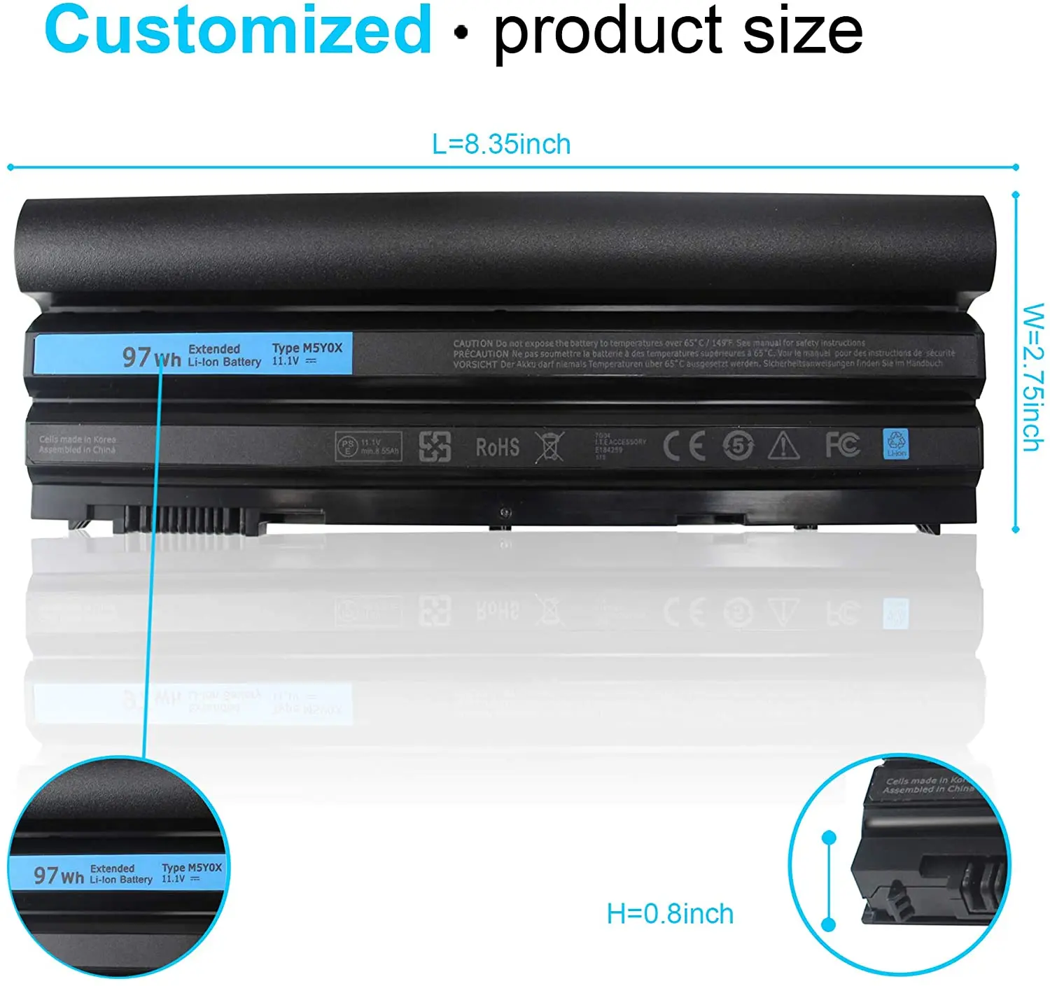 Аккумулятор для ноутбука Dell Latitude E6420, 11,1 В, 97 Вт/ч, T54FJ, M5Y0X