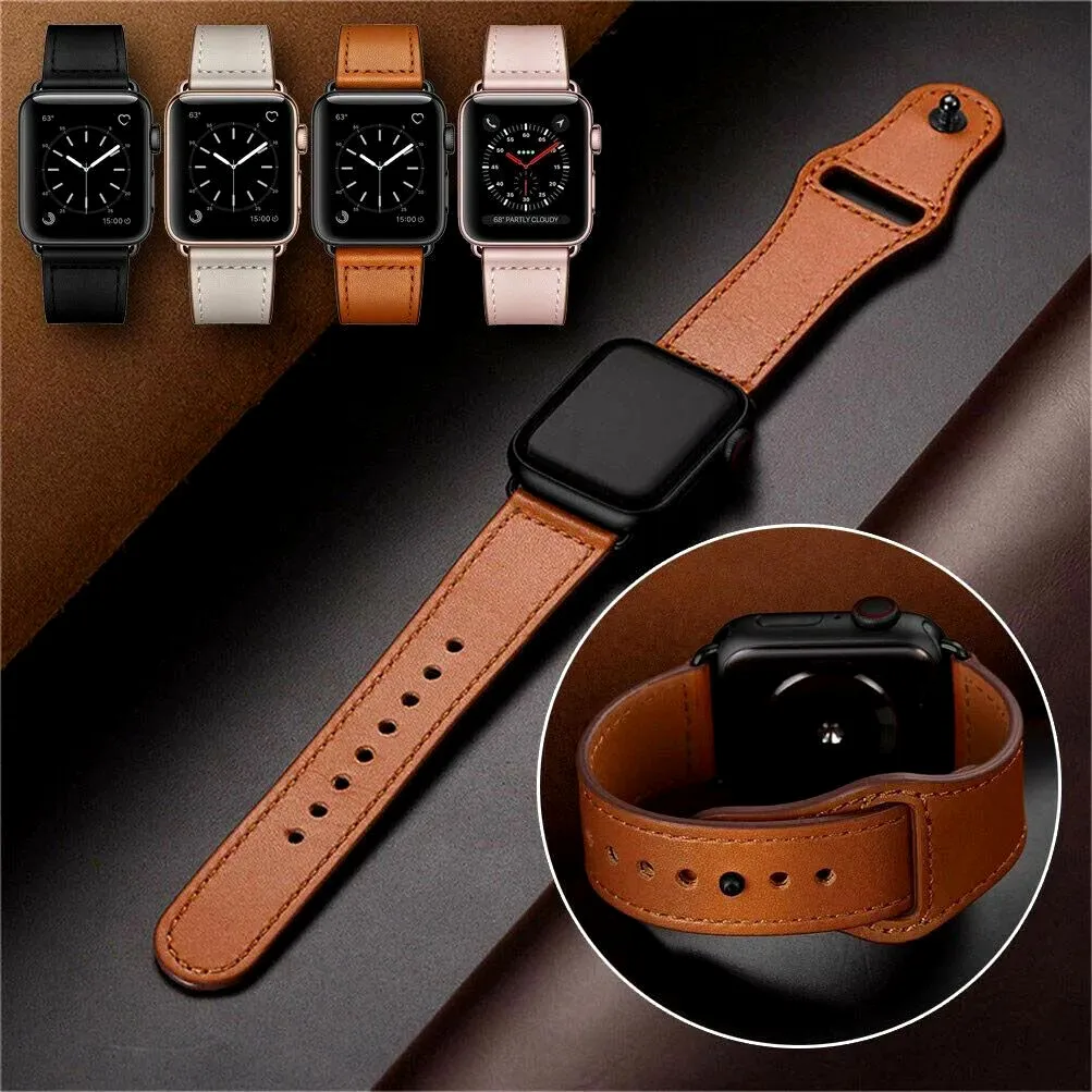 New Arrival Smart Watch Band for Apple Watch Band 38mm 42mm Leather Stainless Steel Buckle