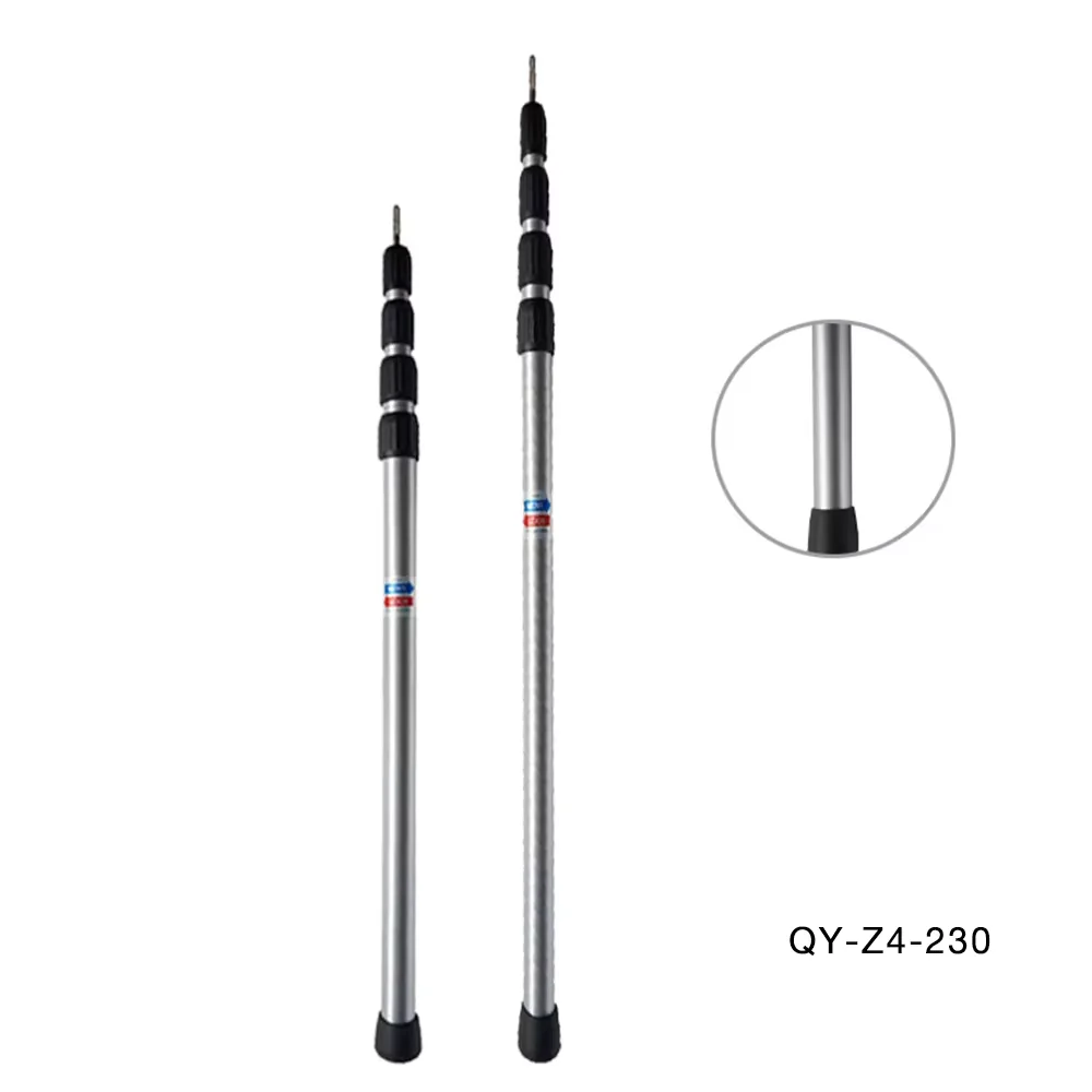 QIYUN Custom Outdoor 4 Section 230CM Telescopic Adjustable Aluminum 6061-T6 Twist Lock Tent Poles for Camping