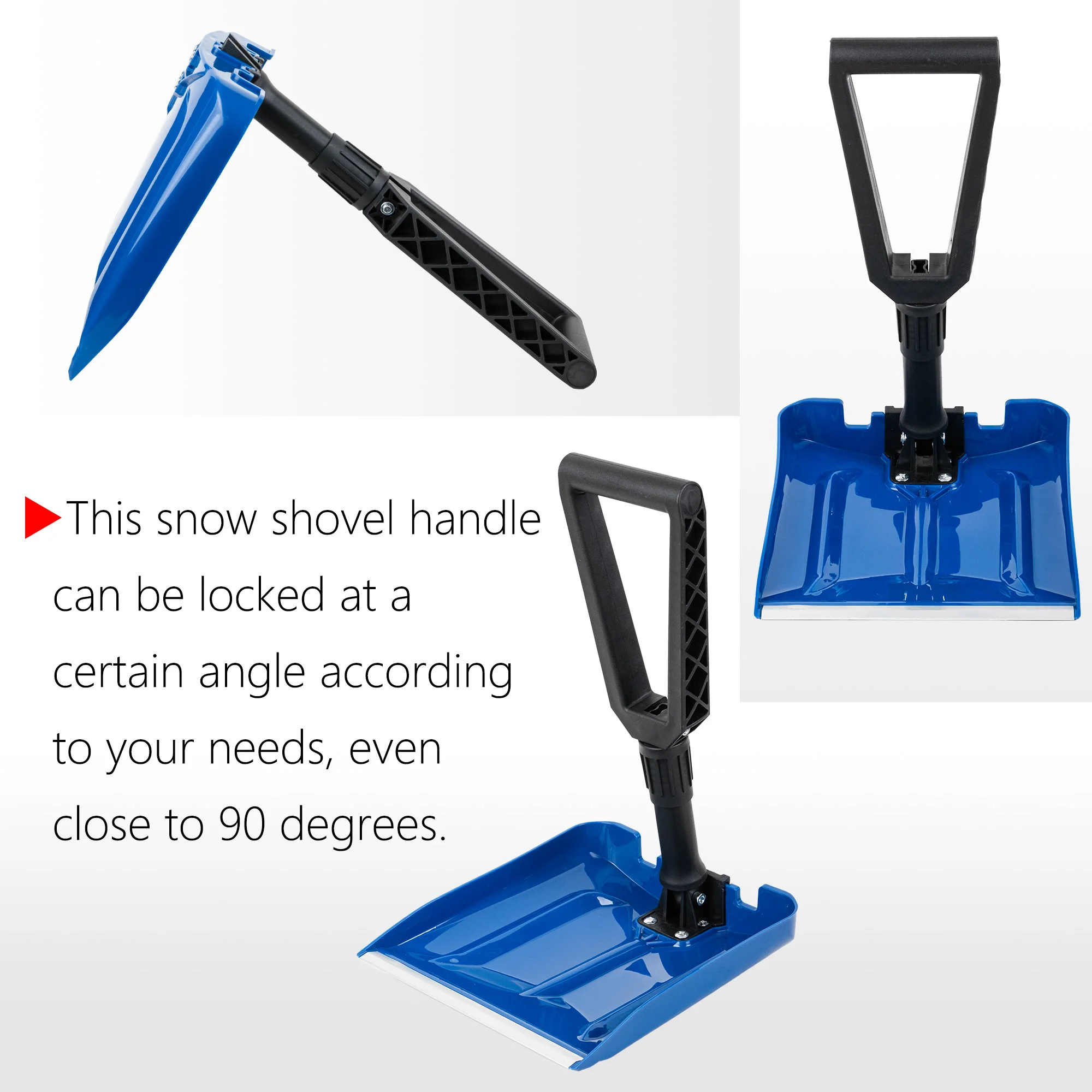 Collapsible Snow Shovel with D-Grip Handle and Durable Aluminum Edge Blade, Portable Snow Shovel for Your Car, Truck-wholesale