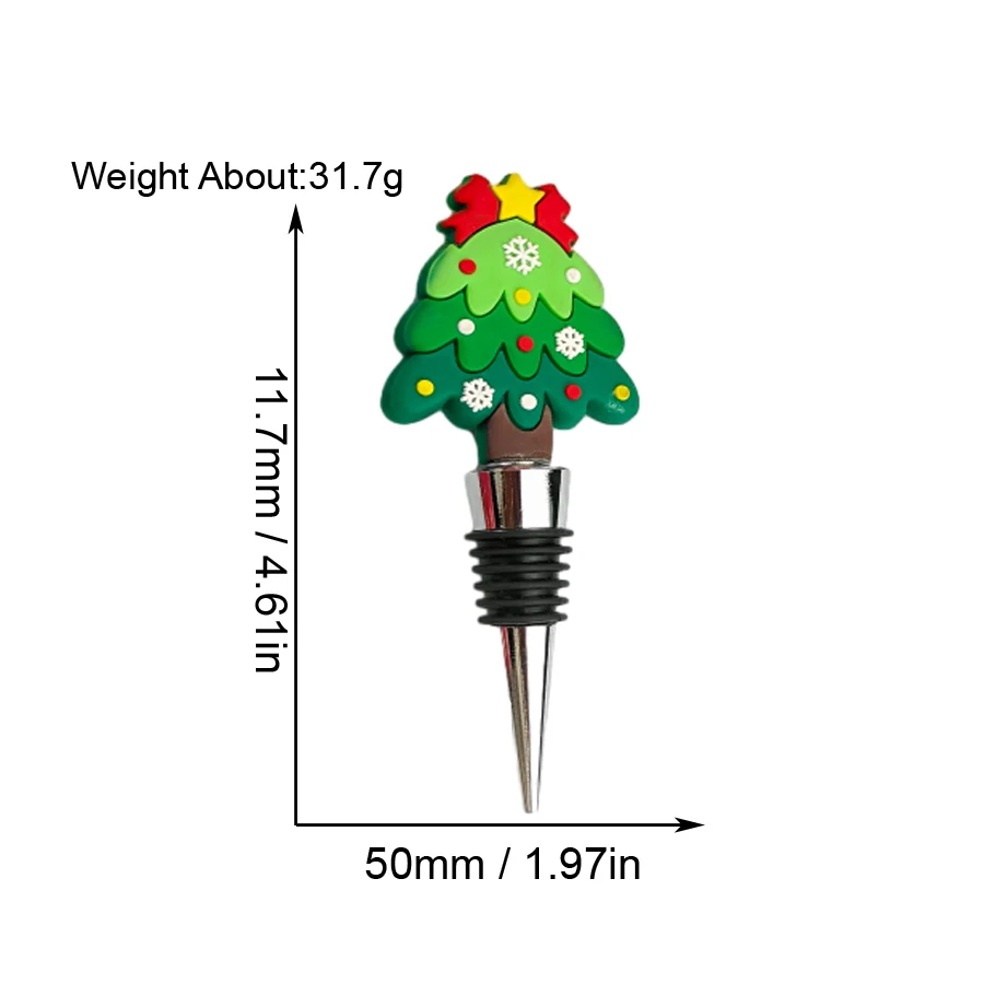 Christmas Tree Design Bottle Seal With Card Holiday Gift Kitchen Wineware Champagne Stopper