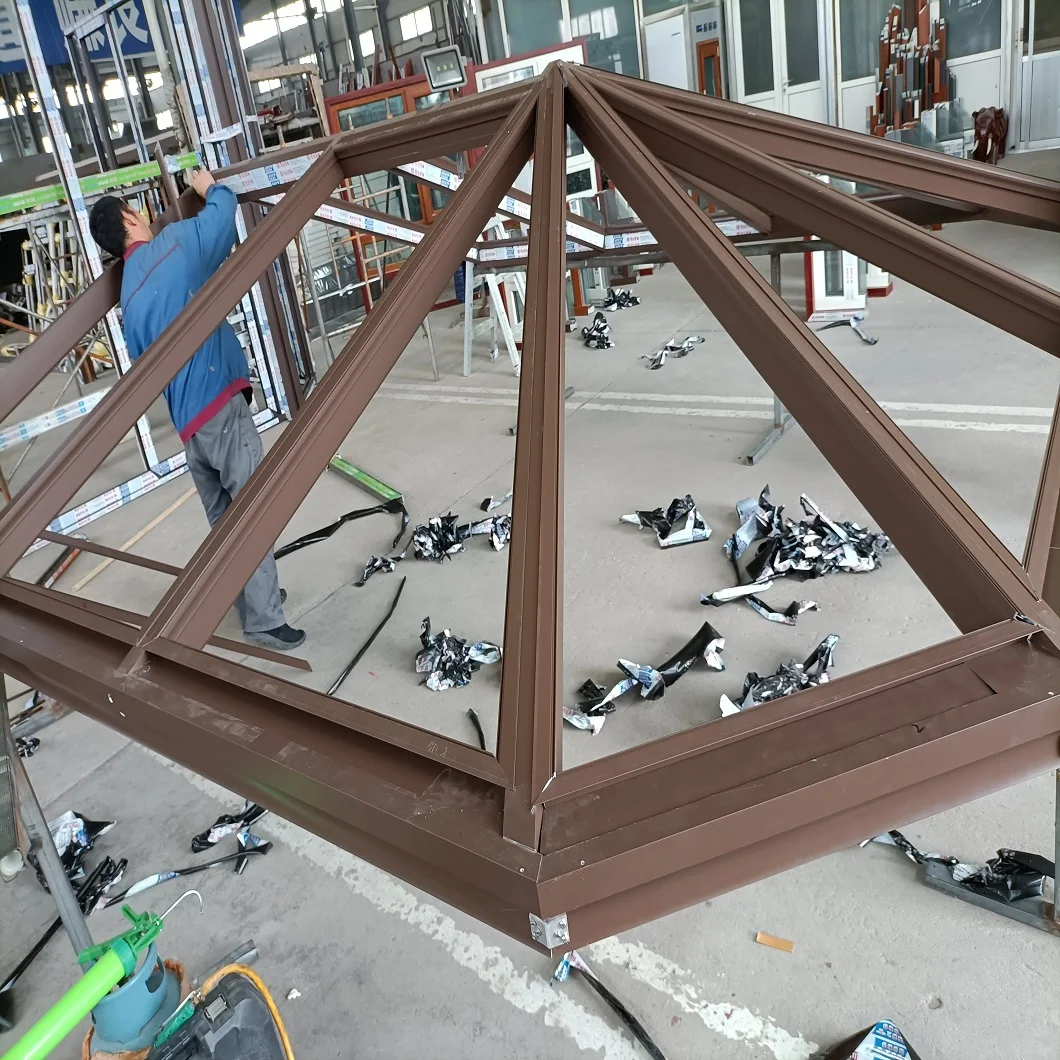 2024 slope roof anti rust frame heavy snow load winter garden conservatory with insulated glass for outdoor kitchen