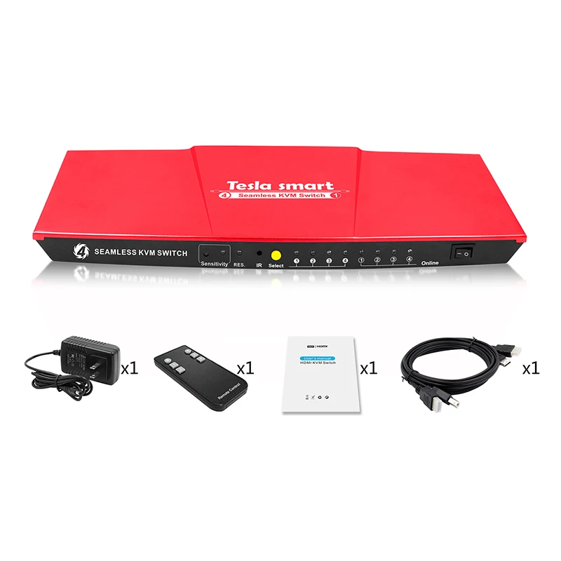 IR Seamless  switch 4 ports Usb 2.0  Kvm Switch  High Quality CE FCC