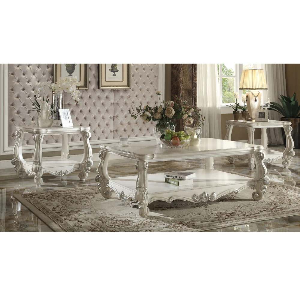 Royal Design Three Seats Sofa Table Comfortable Fabric  Traditional Living Room Set