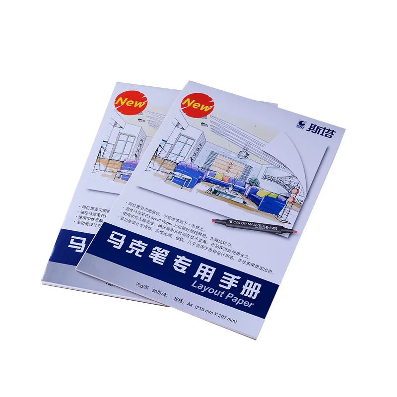 STA Высокое качество без кислоты сырой древесной целлюлозы скетч A3/A4 чертежная книга для маркеров